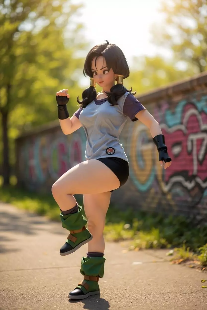 Videl in Casual Training Outfit Dragon Ball Character 3D print model_2