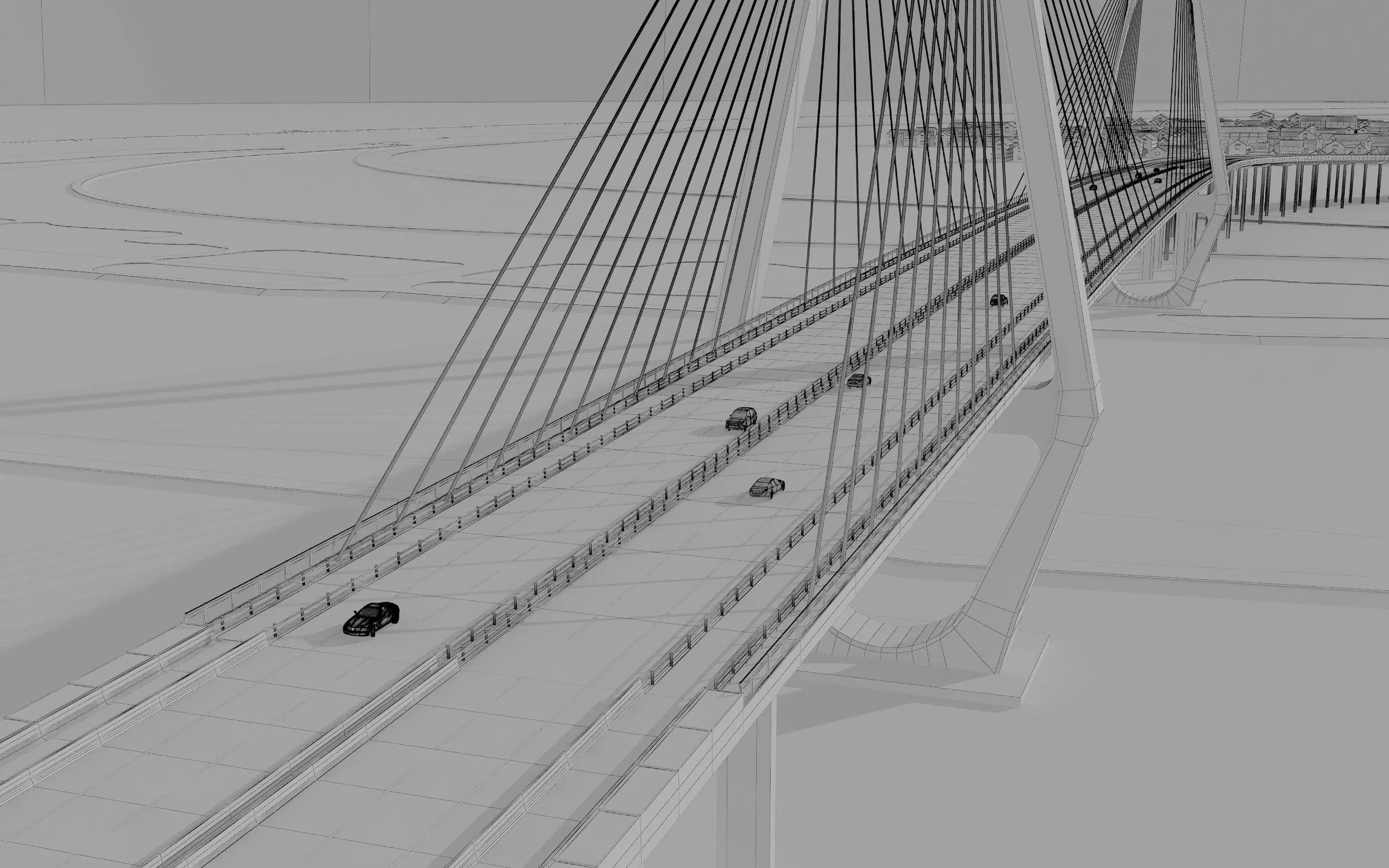 Suspension Bridge 3D model_8