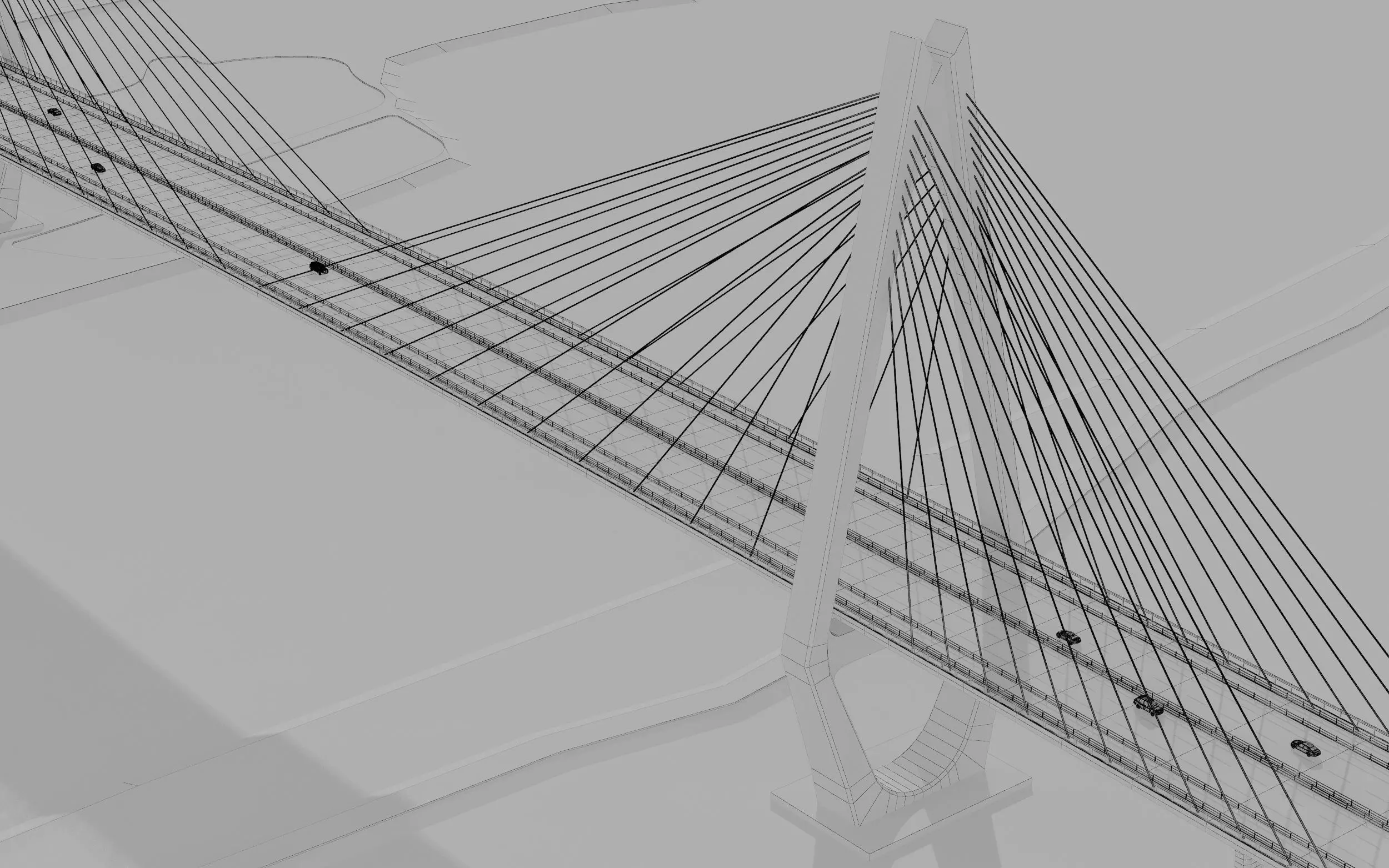 Suspension Bridge 3D model_6
