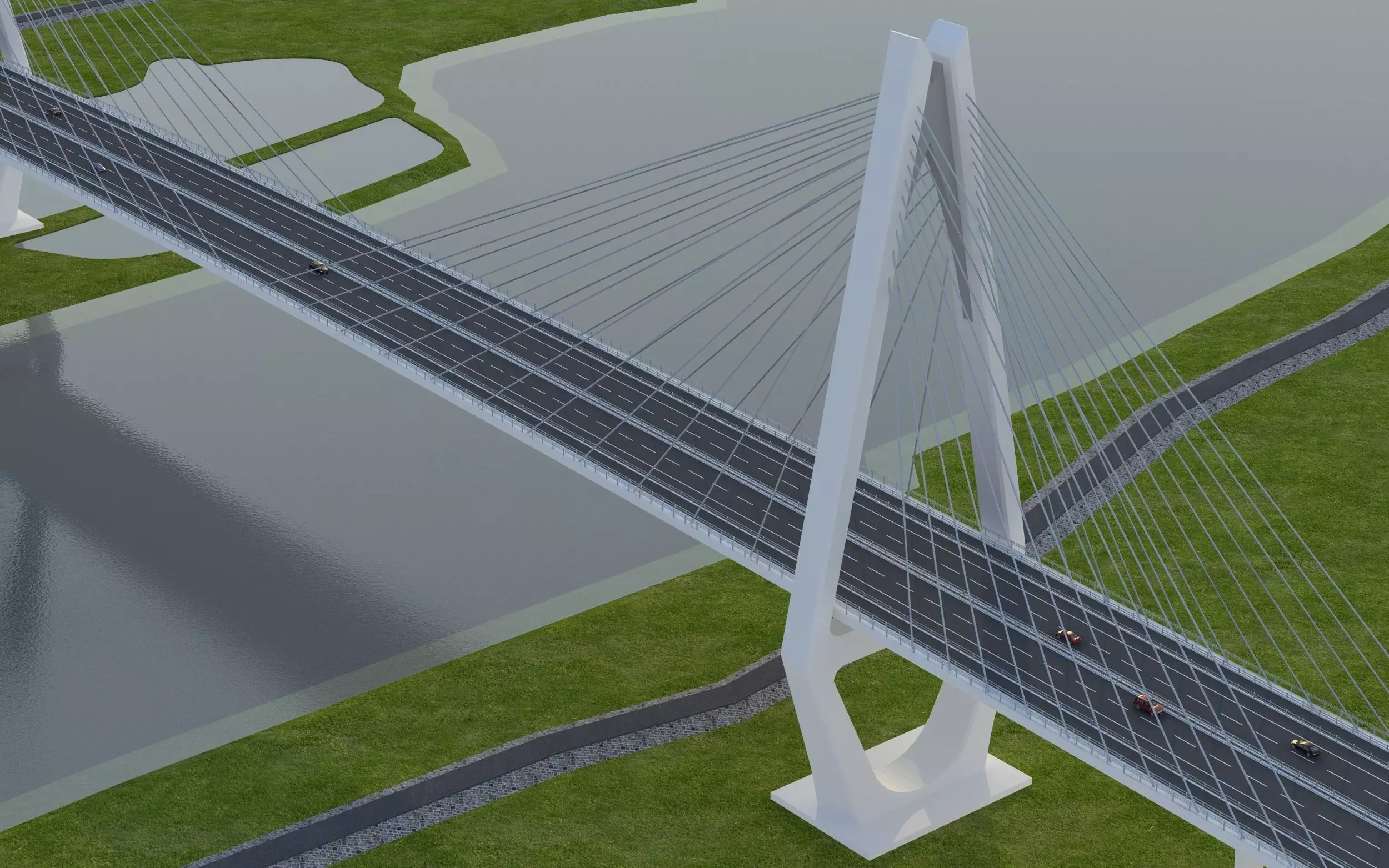 Suspension Bridge 3D model_2