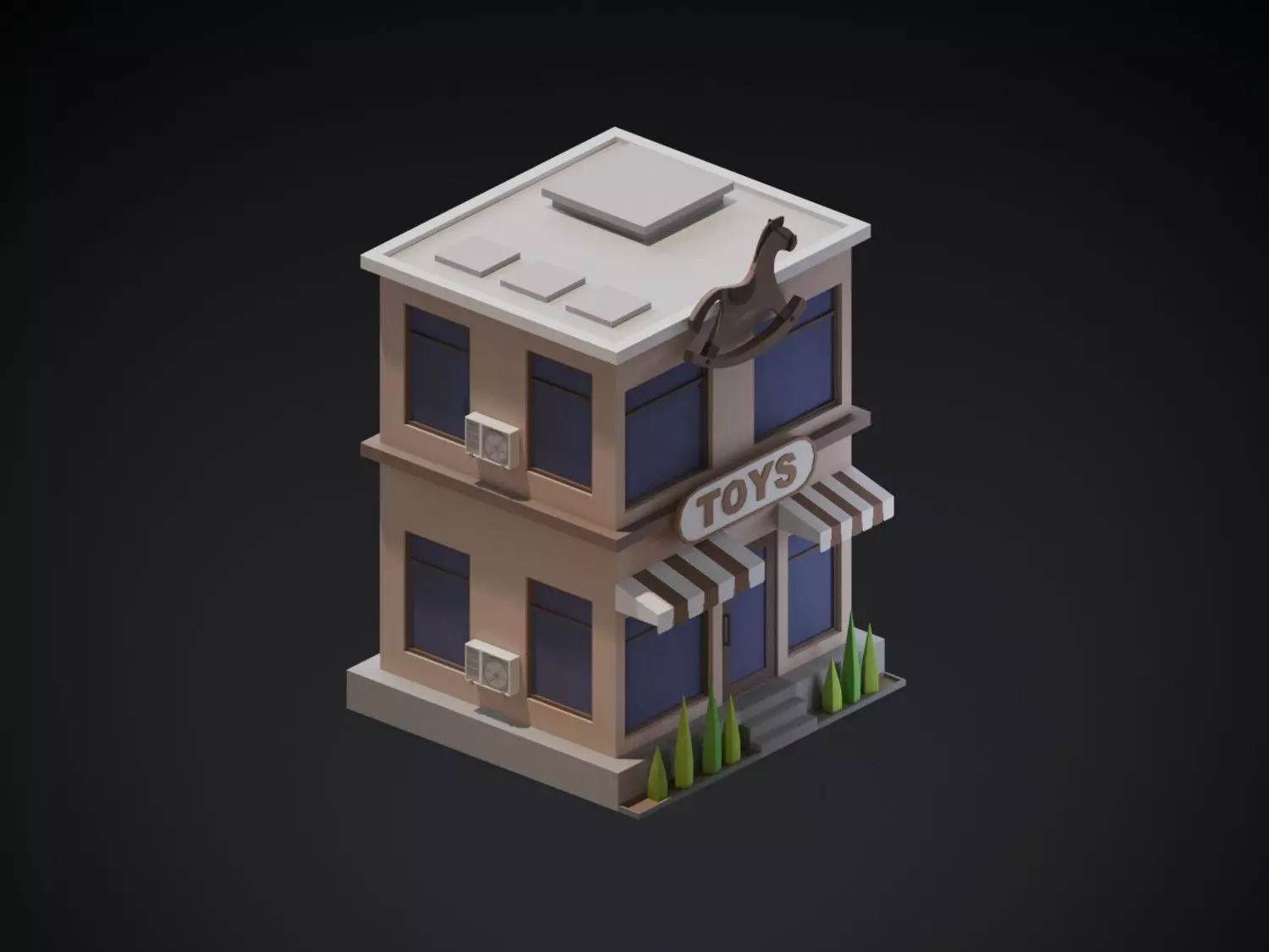 Toy Shop Low-poly 3D model_0