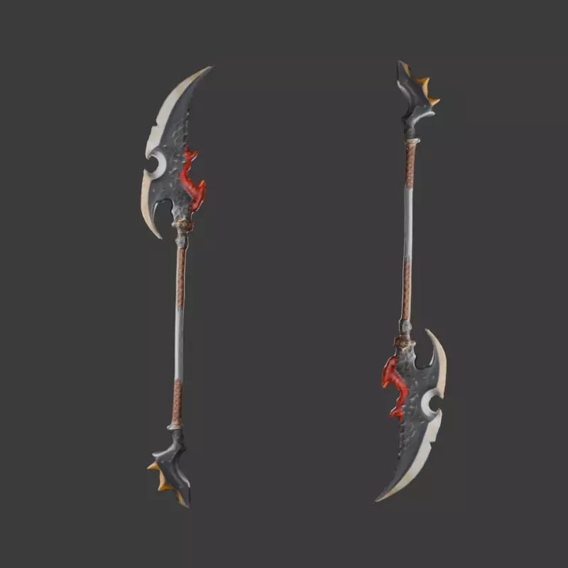 Dragonbone Halberd 3D model_0