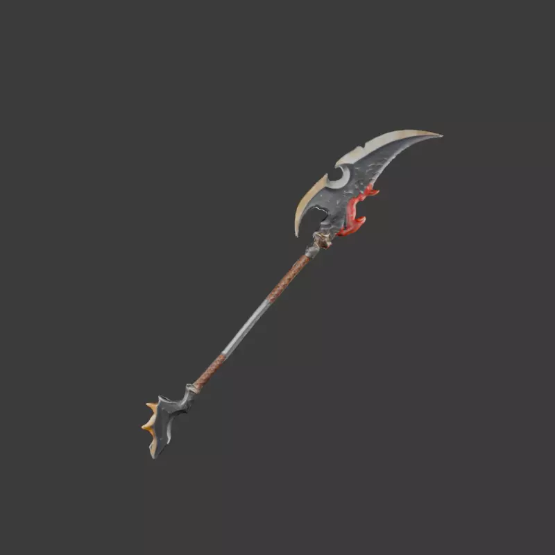 Dragonbone Halberd 3D model_2