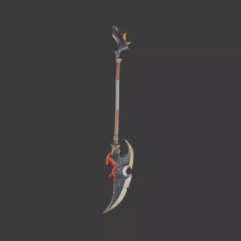 Dragonbone Halberd 3D model_3