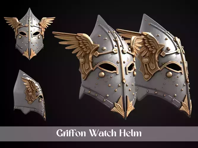 Stylized Medieval Helmet - Griffon Watch 3D print model