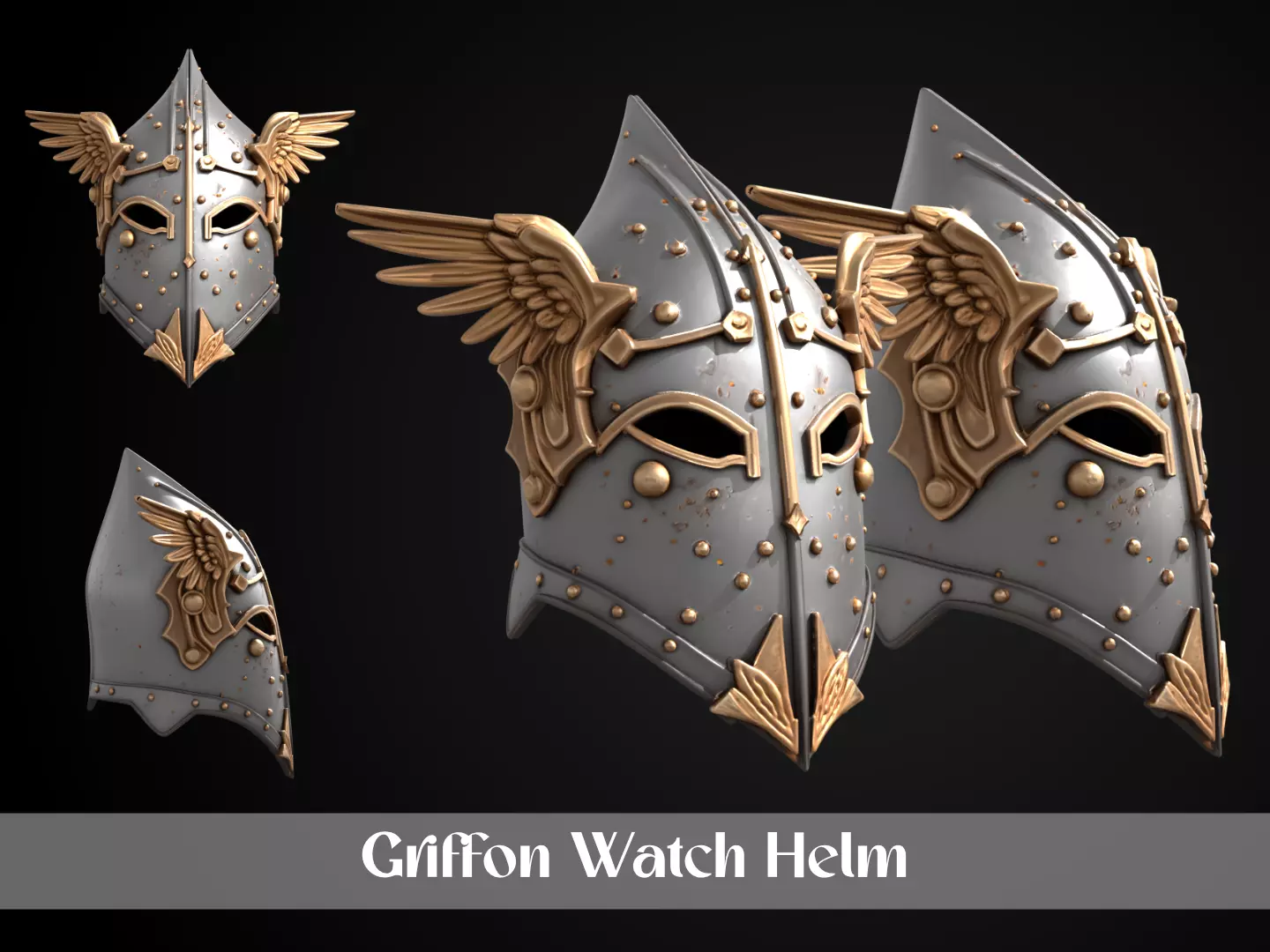 Stylized Medieval Helmet - Griffon Watch 3D print model_0