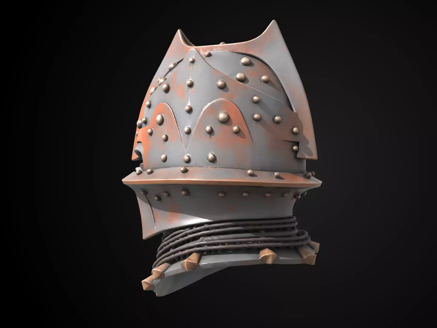 Stylized Medieval Helmet - Dread Templar 3D print model_8