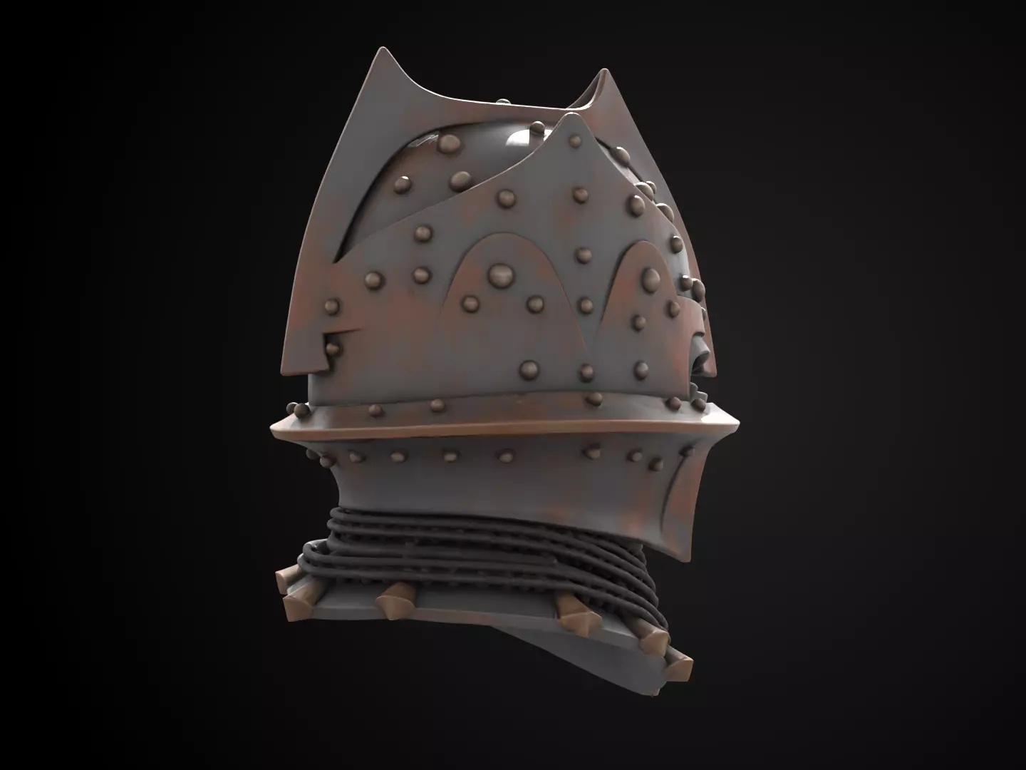 Stylized Medieval Helmet - Dread Templar 3D print model_4