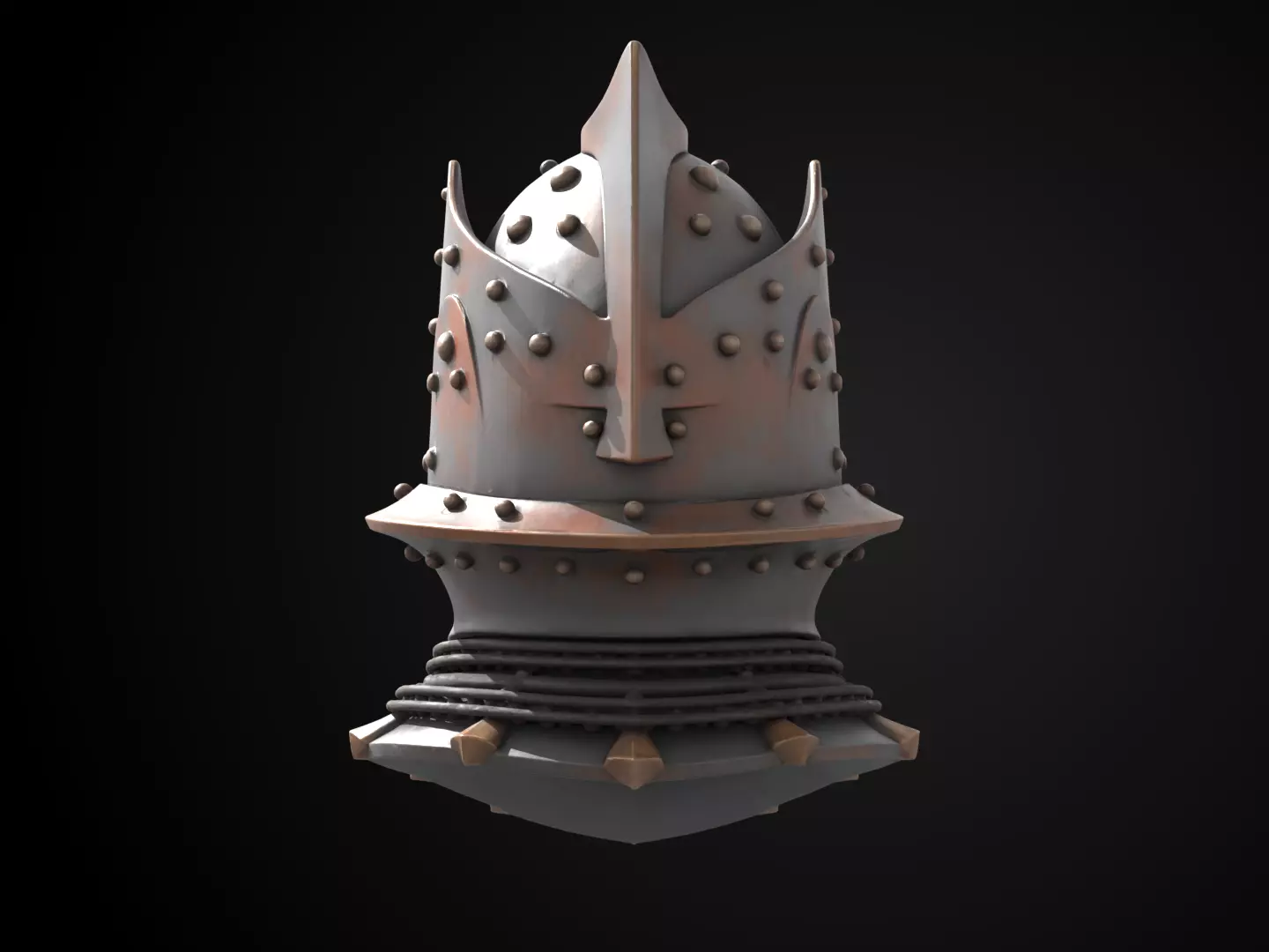 Stylized Medieval Helmet - Dread Templar 3D print model_6