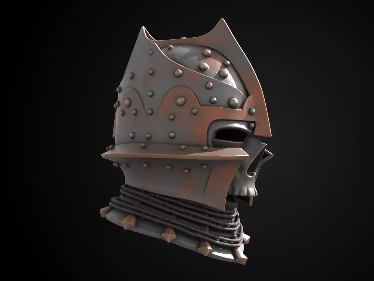 Stylized Medieval Helmet - Dread Templar 3D print model_2