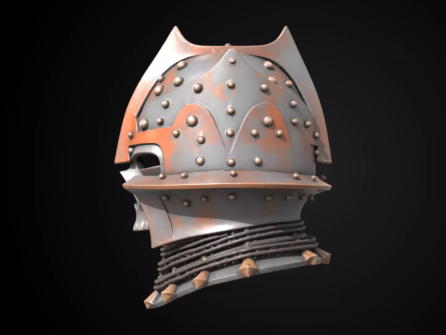 Stylized Medieval Helmet - Dread Templar 3D print model_9