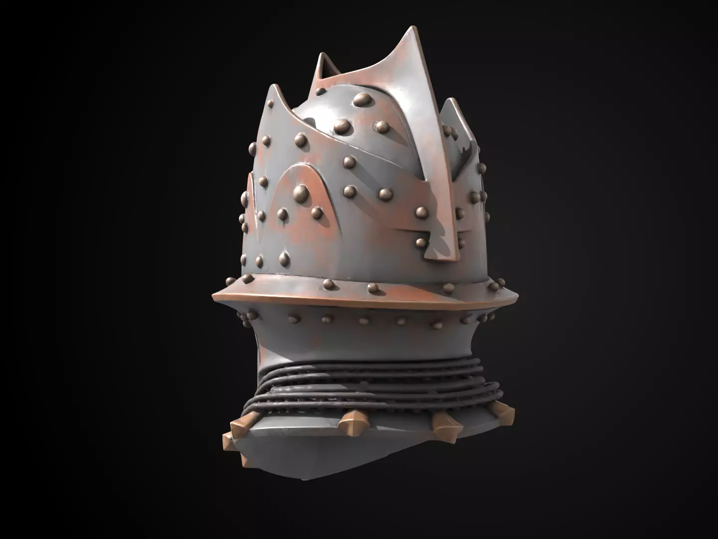 Stylized Medieval Helmet - Dread Templar 3D print model_7