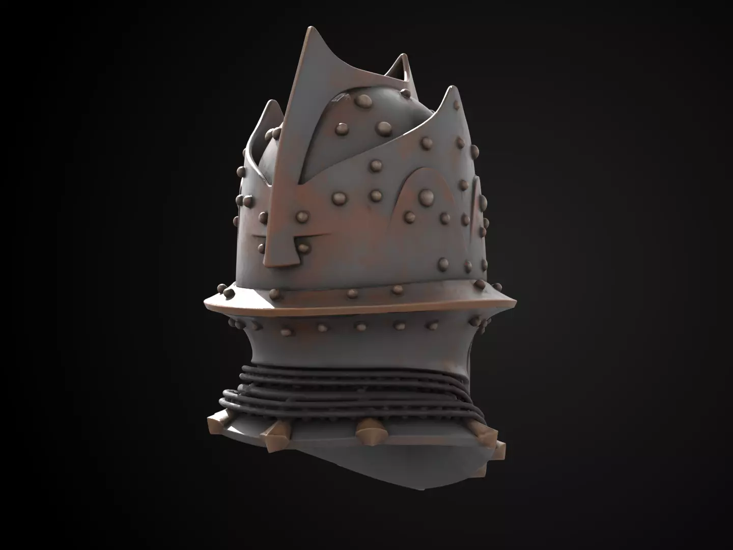 Stylized Medieval Helmet - Dread Templar 3D print model_5