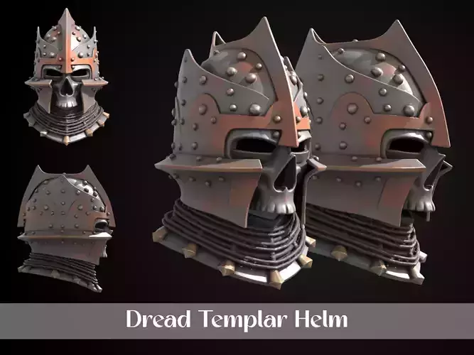 Stylized Medieval Helmet - Dread Templar 3D print model
