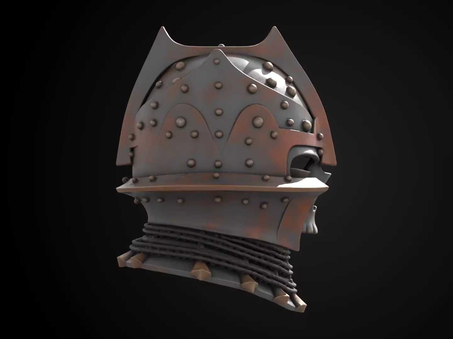 Stylized Medieval Helmet - Dread Templar 3D print model_3