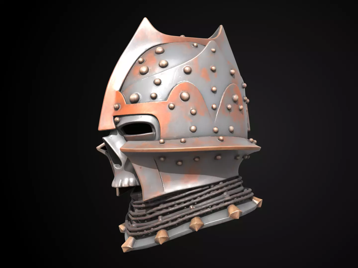 Stylized Medieval Helmet - Dread Templar 3D print model_10