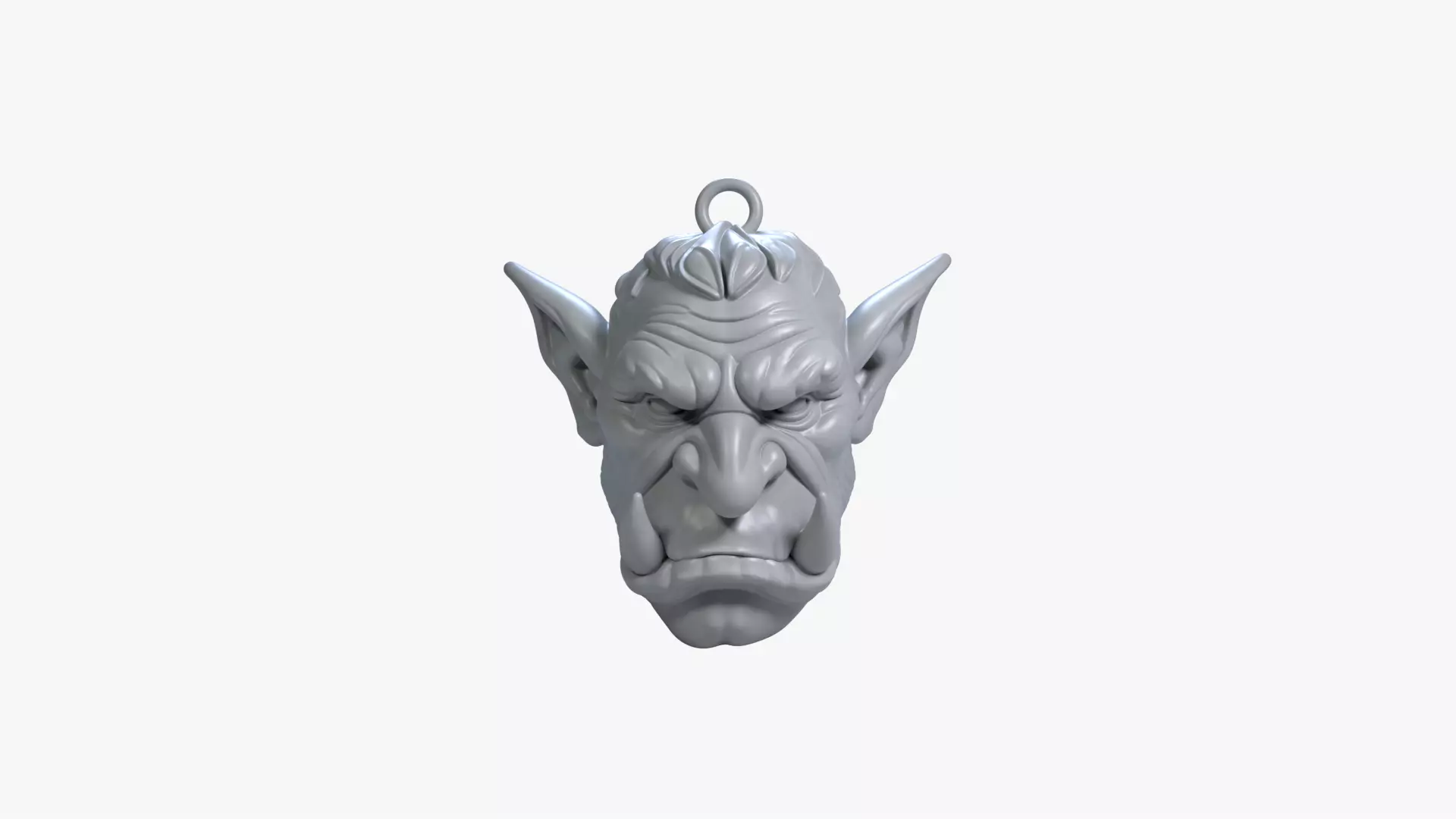 Troll Head Keychain 3D STL File Printable Monster Charm 3D print model