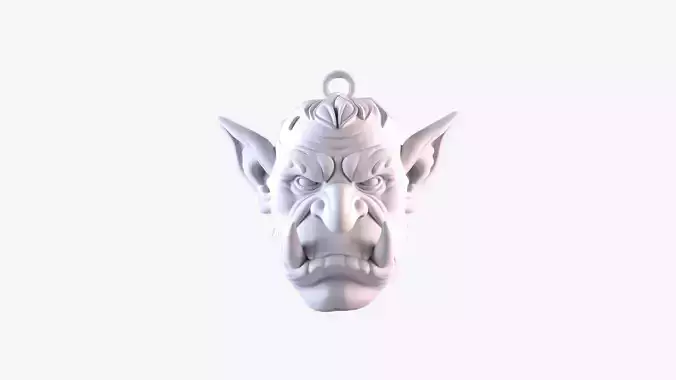 Troll Head Keychain 3D STL File Printable Monster Charm 3D print model