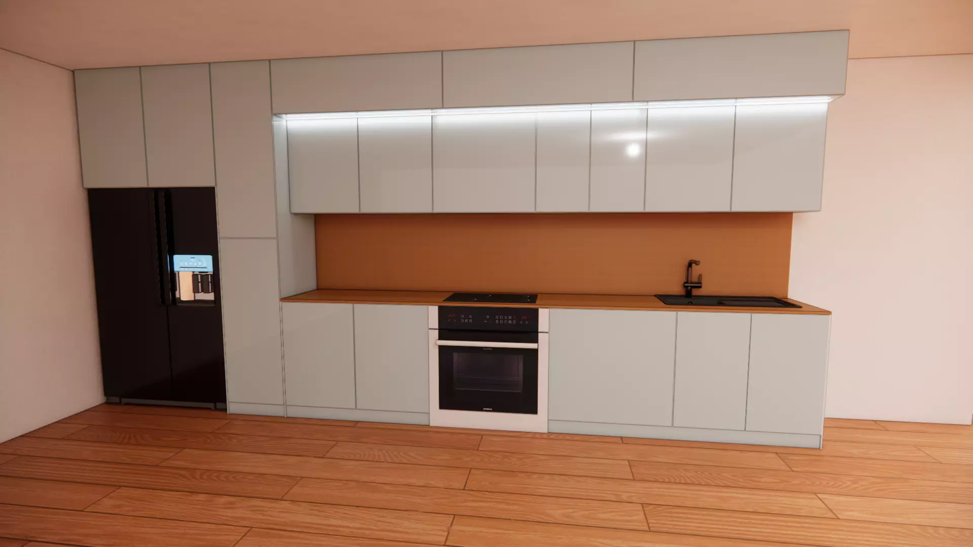 Modern Cabinet set  3D model_0