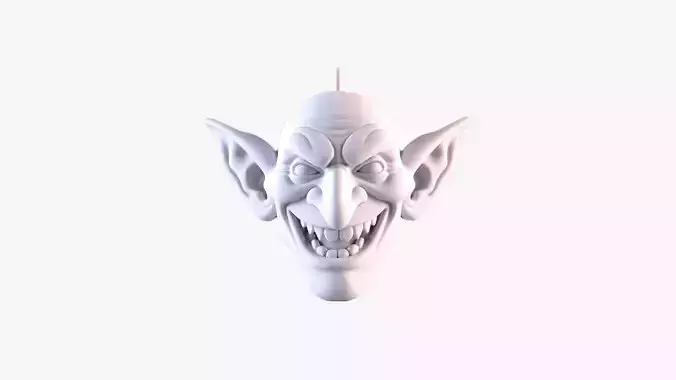 Goblin Head Keychain  3D STL File Printable Monster Charm 3D print model