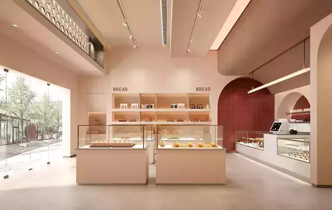 Bakery Patisserie Shop Low-poly 3D model