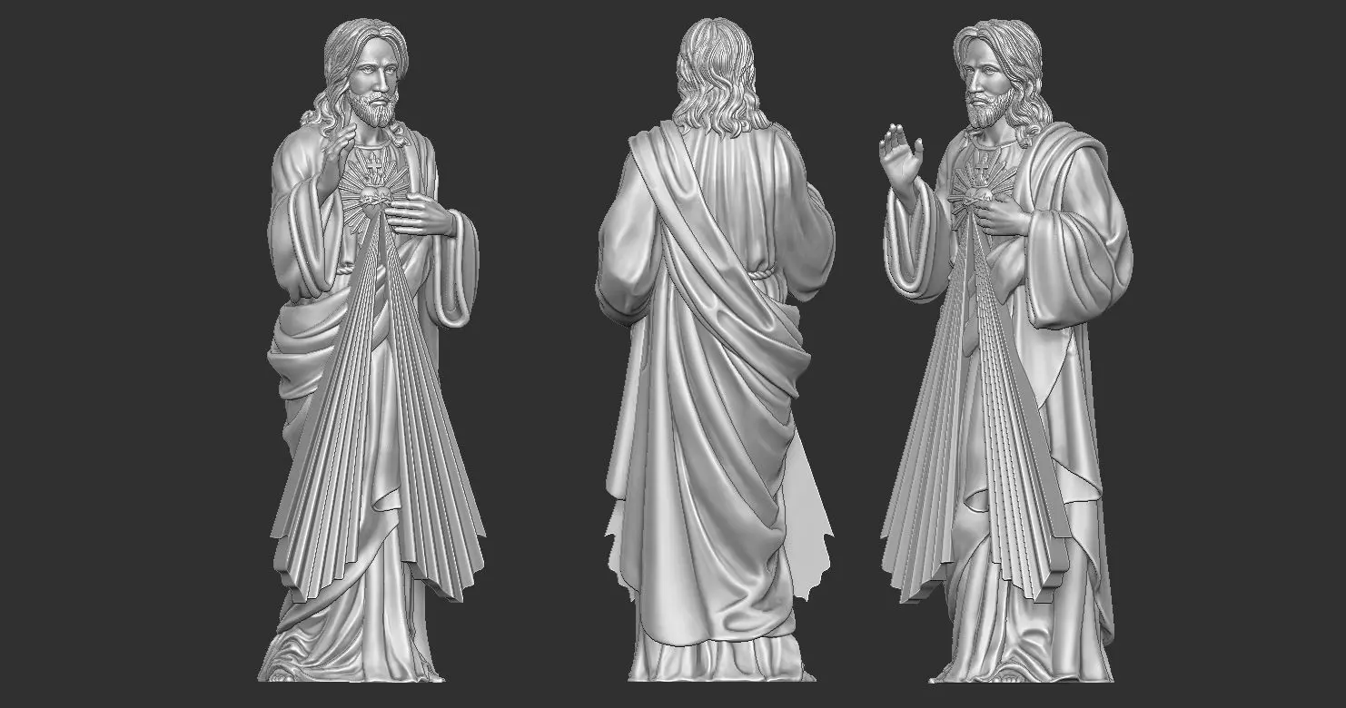 Divine Mercy Jesus Statue 2 3D print model_11