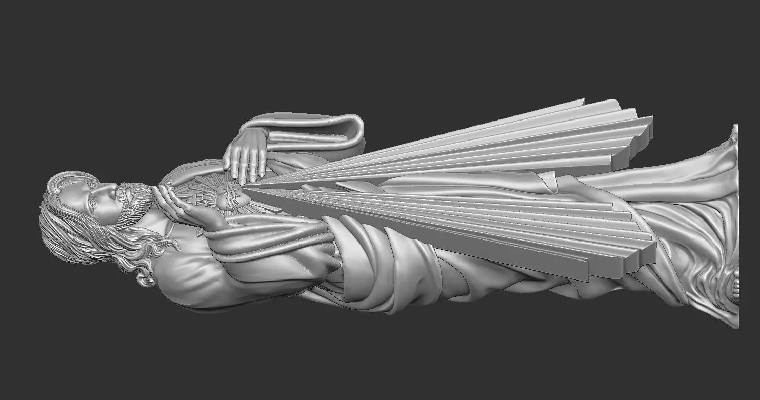 Divine Mercy Jesus Statue 2 3D print model_5