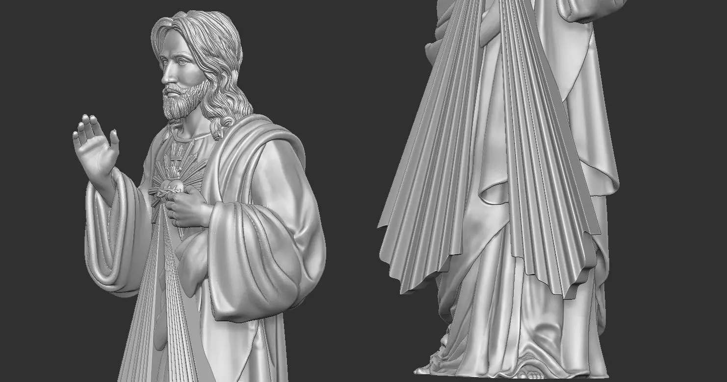 Divine Mercy Jesus Statue 2 3D print model_19