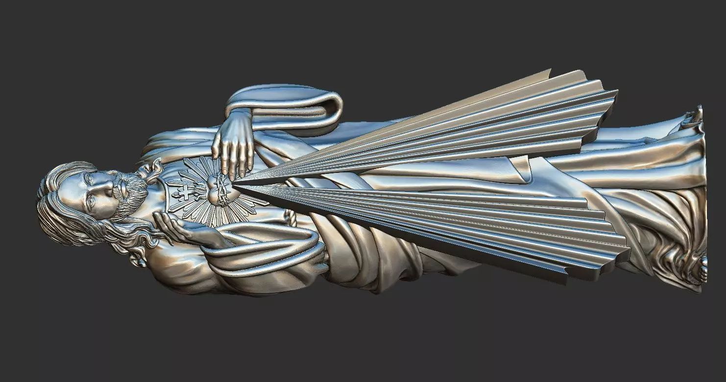 Divine Mercy Jesus Statue 2 3D print model_12