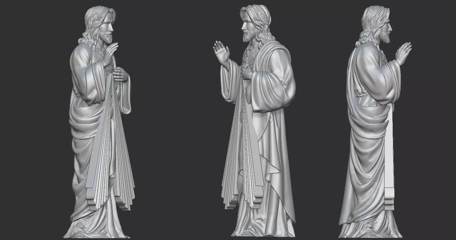 Divine Mercy Jesus Statue 2 3D print model_21
