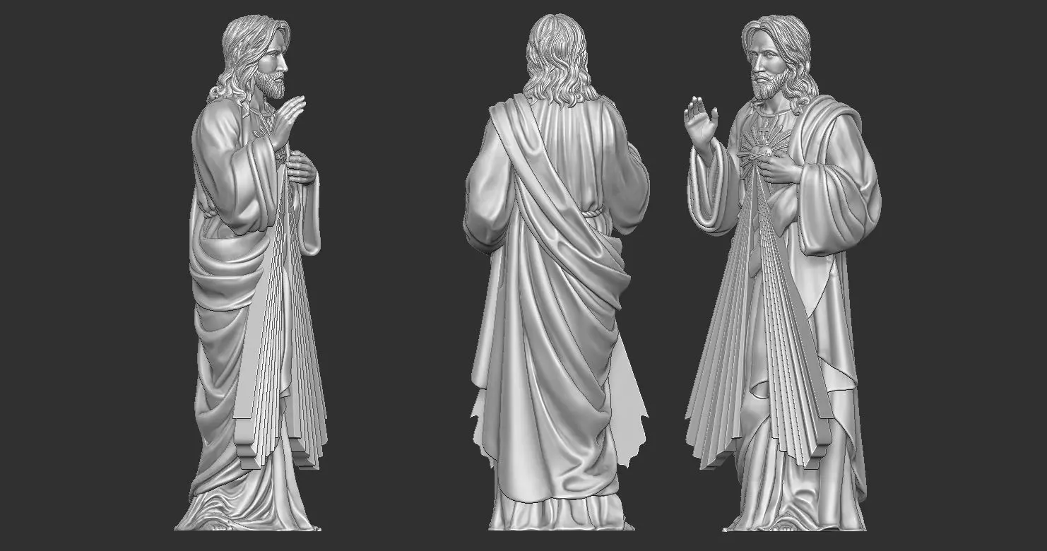 Divine Mercy Jesus Statue 2 3D print model_13