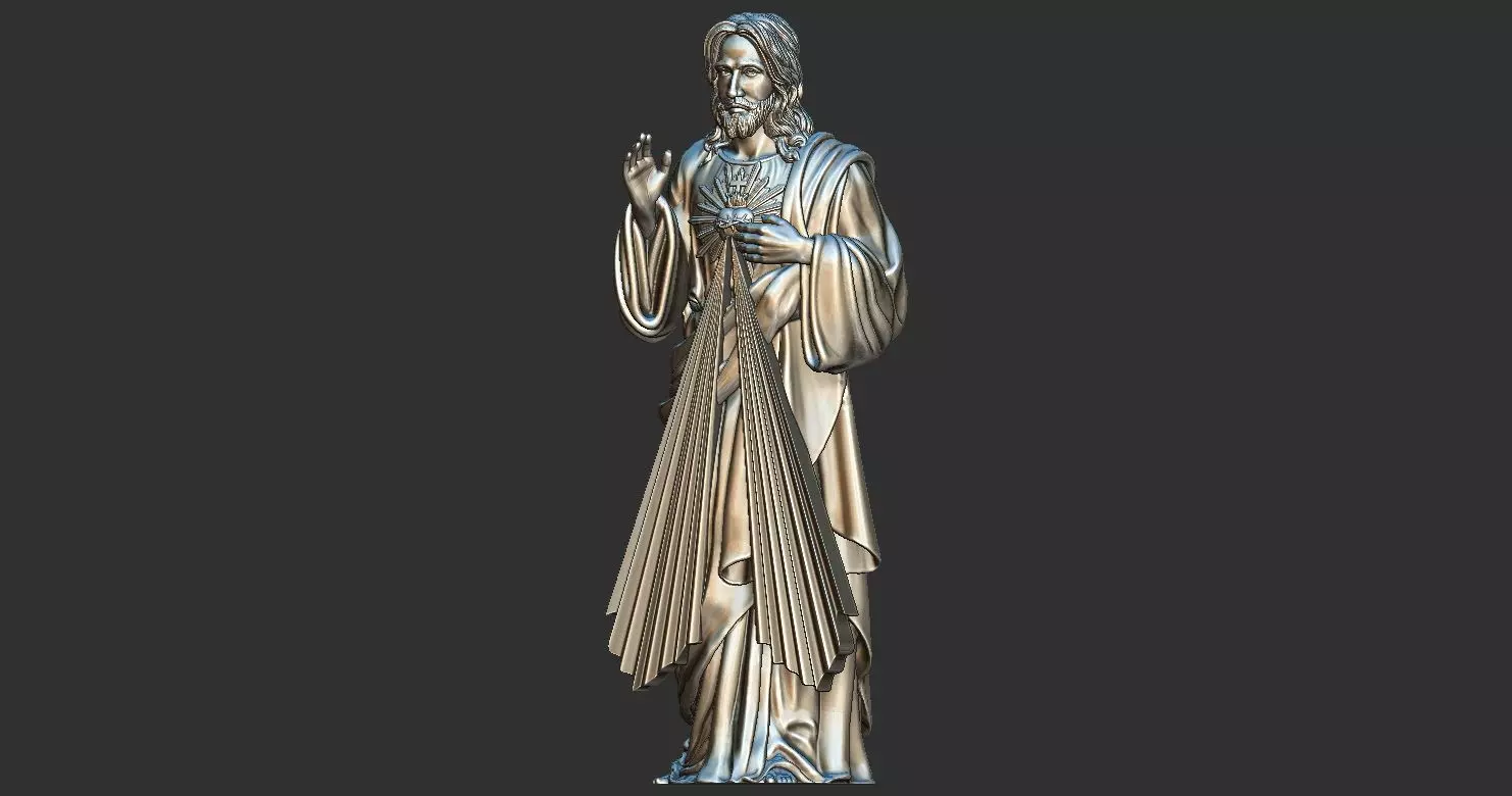 Divine Mercy Jesus Statue 2 3D print model_8