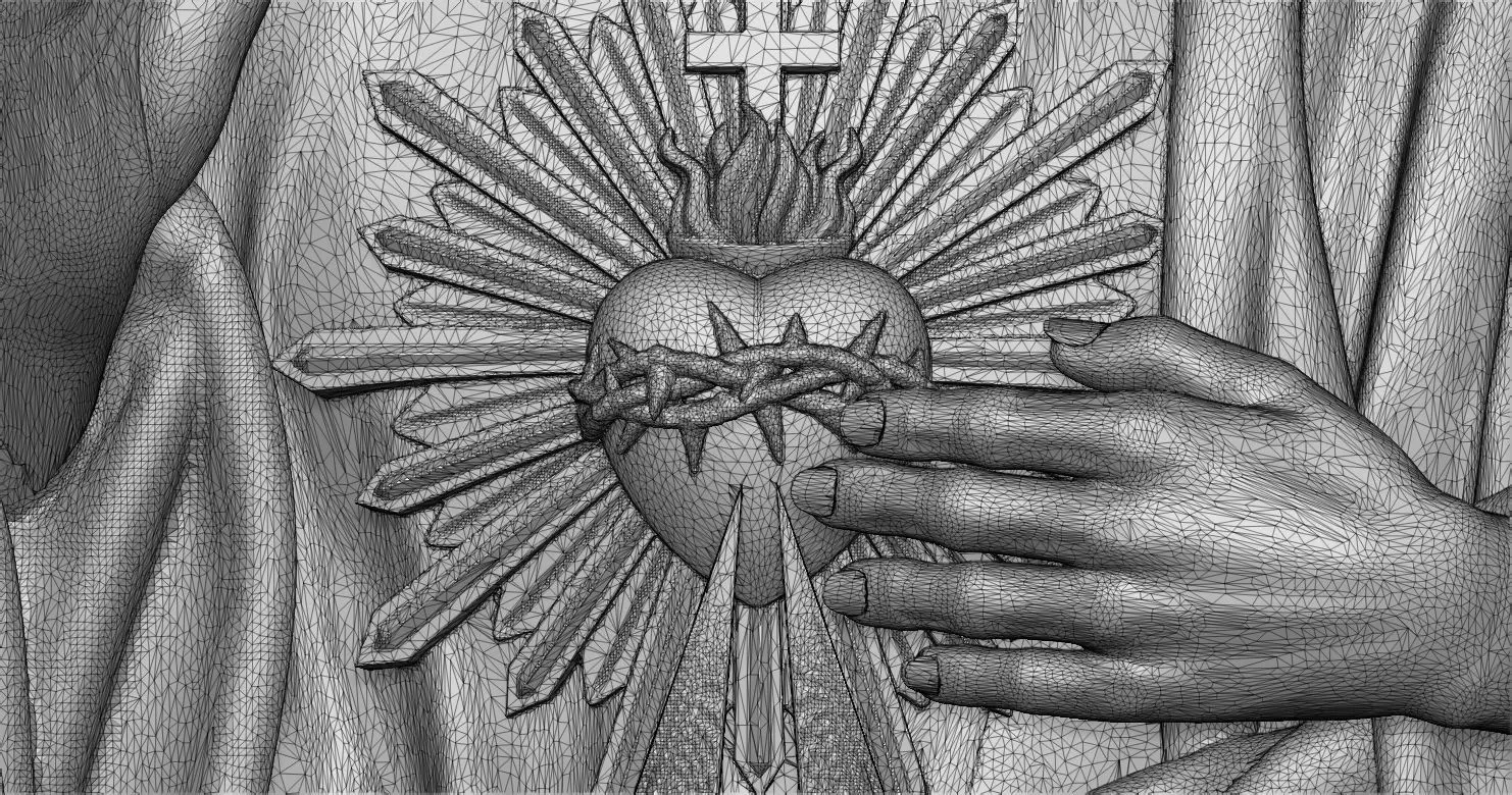 Divine Mercy Jesus Statue 2 3D print model_6