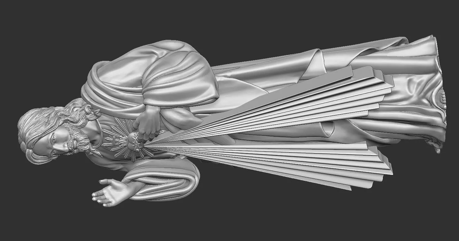 Divine Mercy Jesus Statue 2 3D print model_15
