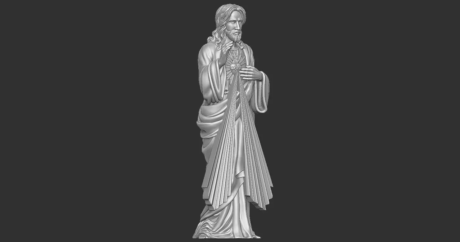 Divine Mercy Jesus Statue 2 3D print model_16