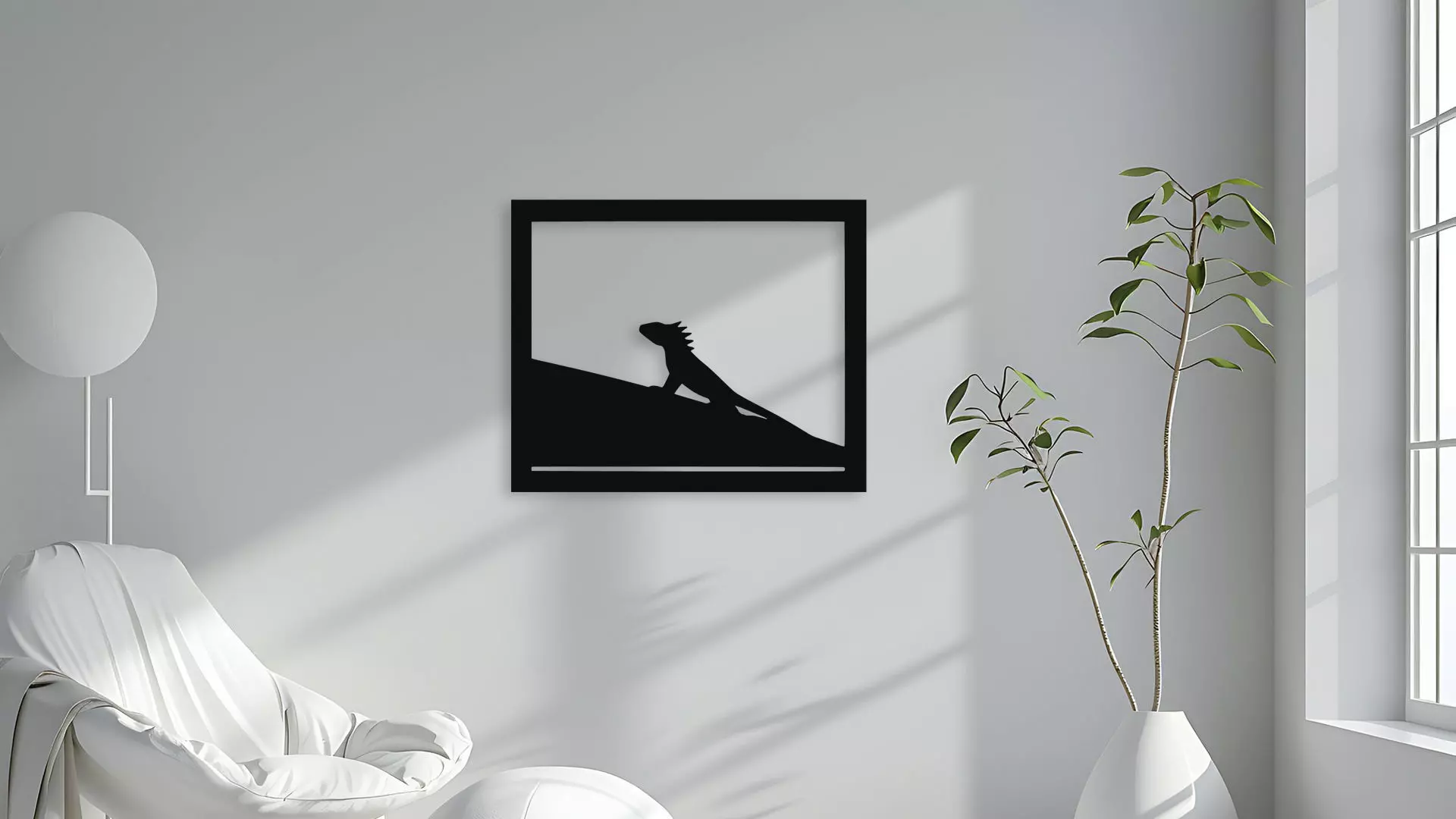 Iguana Wall Decor Art 3D model_4