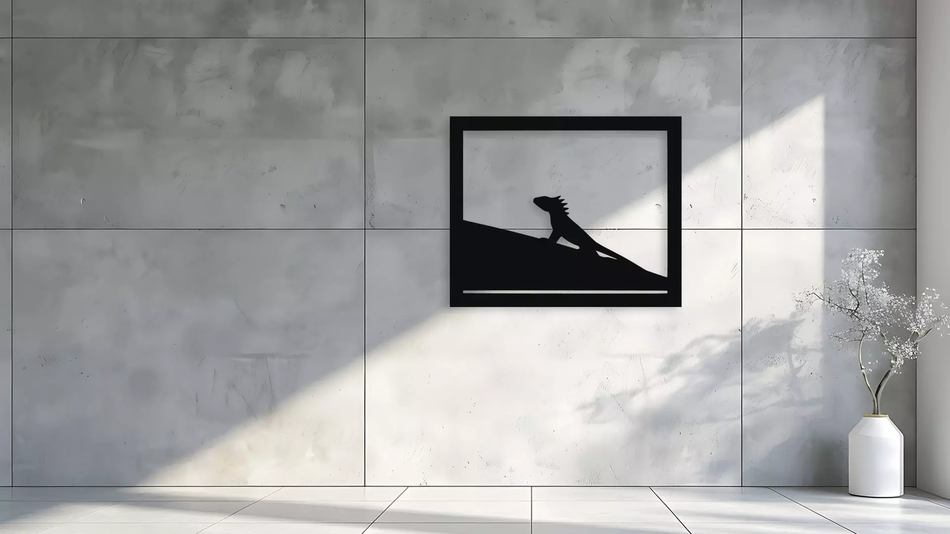 Iguana Wall Decor Art 3D model_1