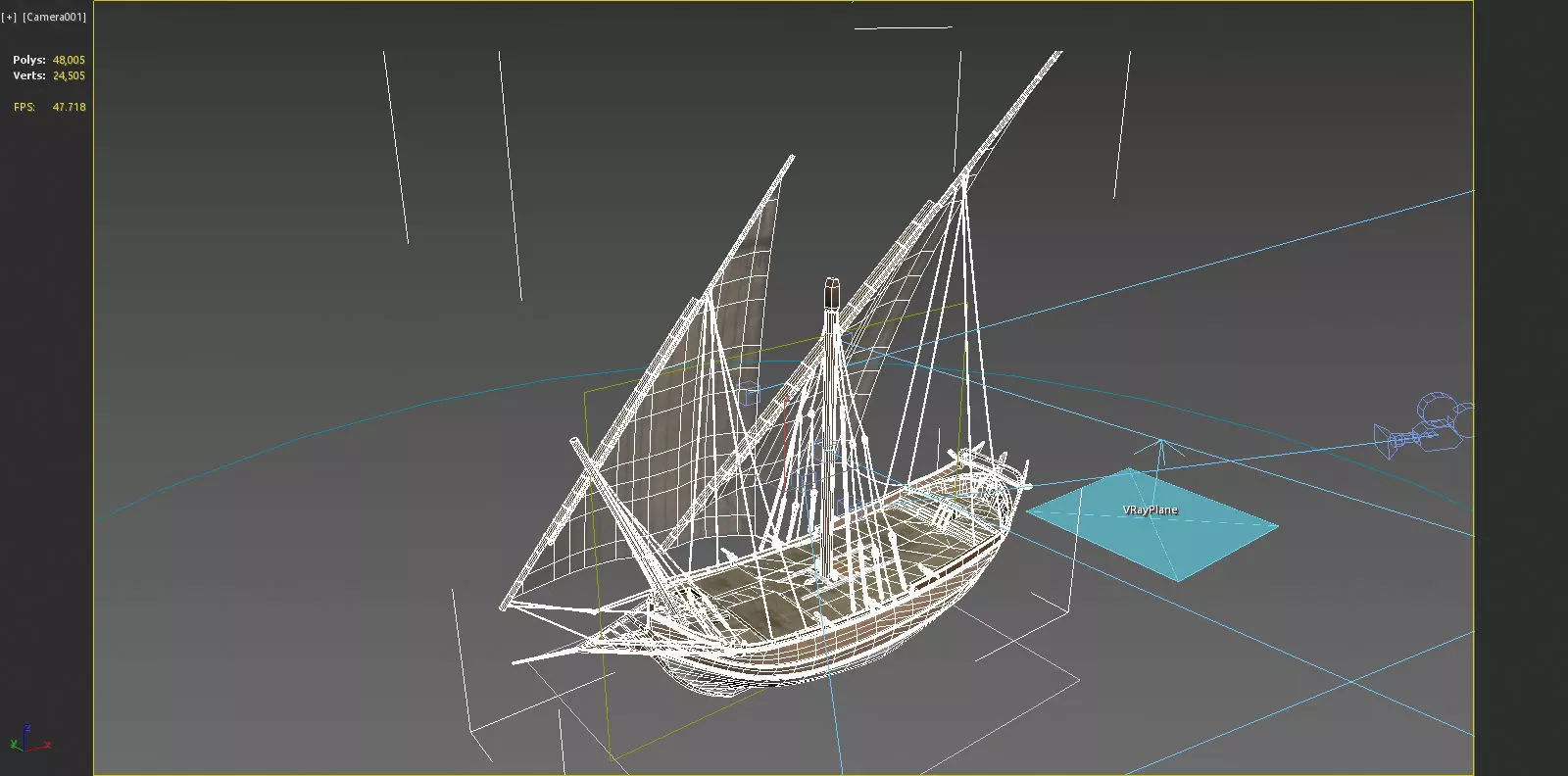 Medieval sailboats and warships 3D model_7
