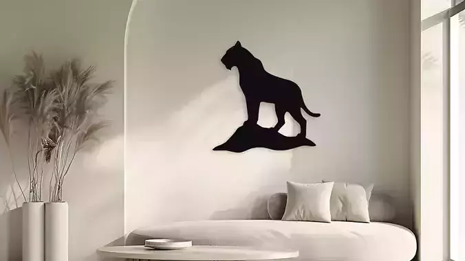 Lioness Silhouette Wall Decor Art