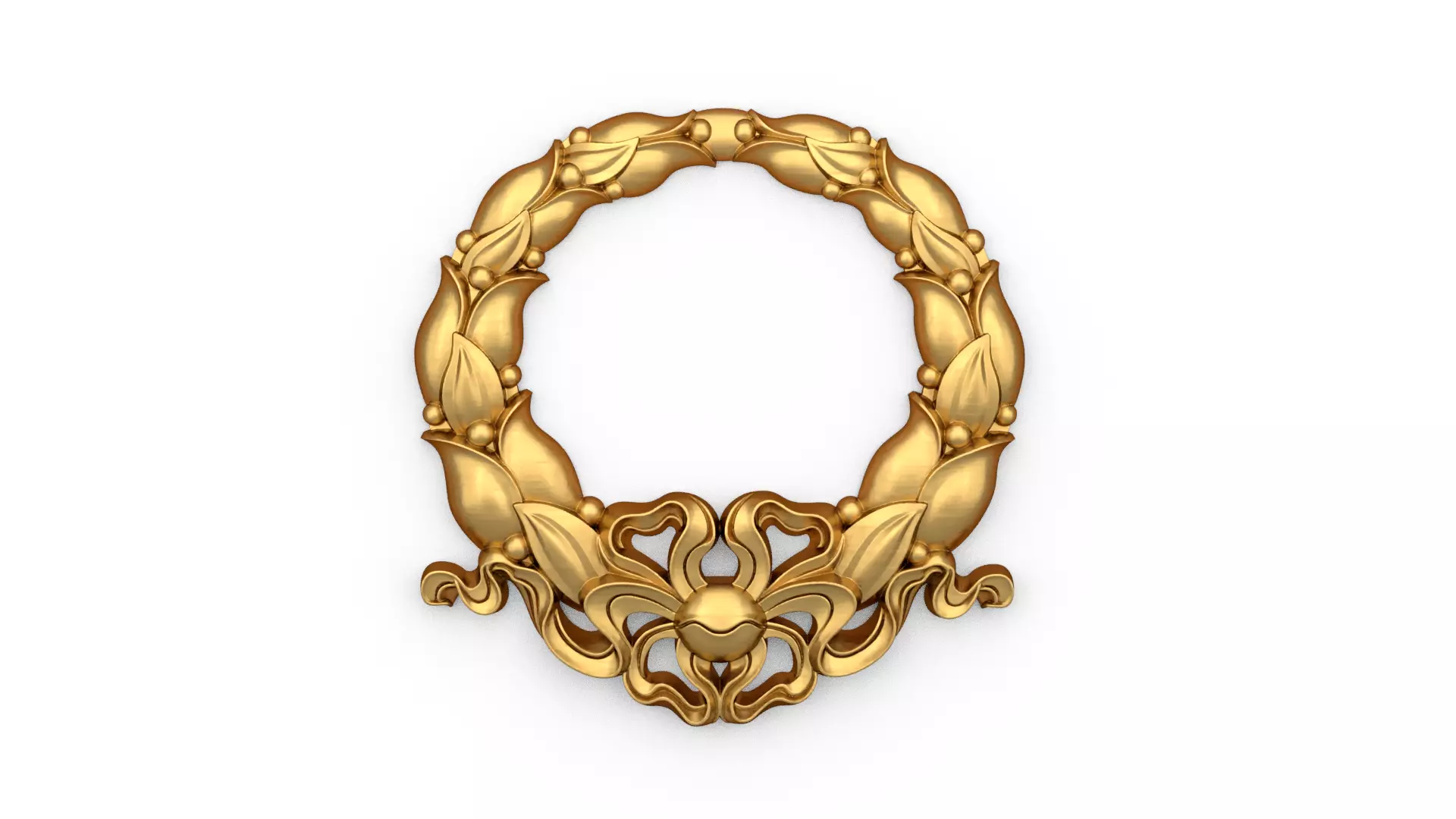 classic decorative onlay Wreath cnc 3d printing stl 01 3D print model_0