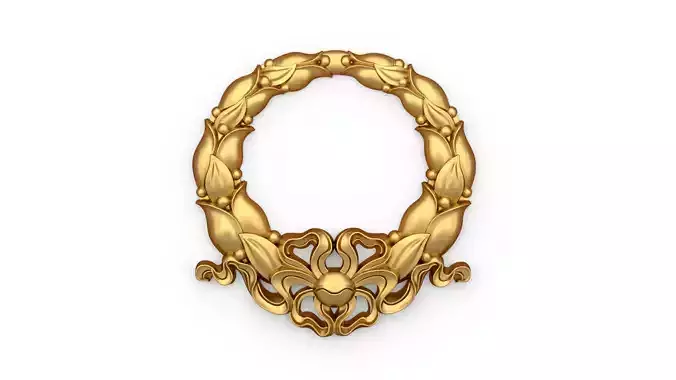 classic decorative onlay Wreath cnc 3d printing stl 01