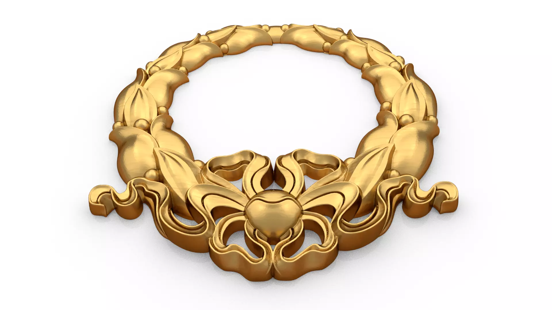 classic decorative onlay Wreath cnc 3d printing stl 01 3D print model_1