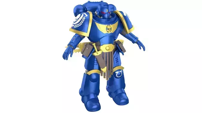 Space Marine  Hero of the Ultramarines Chapter Low-poly 3D model
