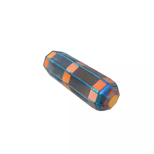 Futuristic energy battery mix blue electric orange 3d model