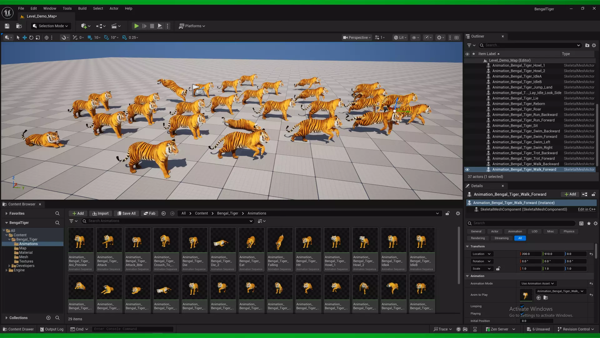 Bengal Tiger Low-poly 3D model_2