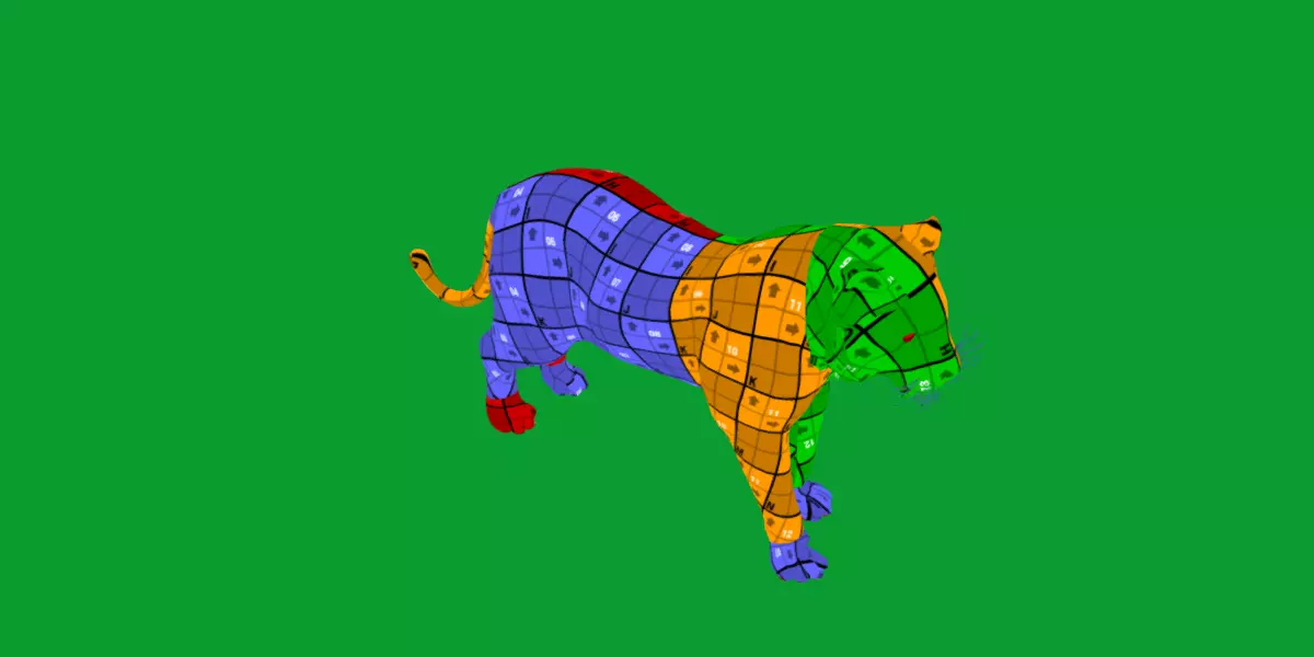 Bengal Tiger Low-poly 3D model_28