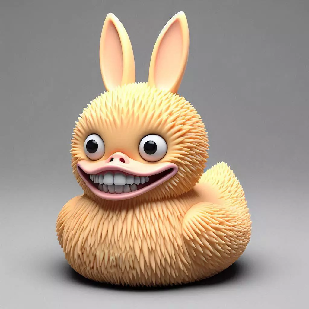 Rubber Duck in Labubu Costume 3D print model
