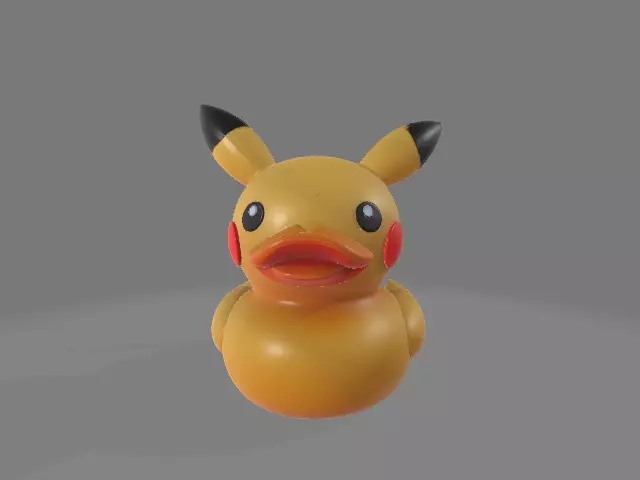 Rubber Duck in Pikachu Costume 3D print model_4