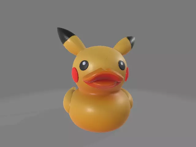Rubber Duck in Pikachu Costume 3D print model_2
