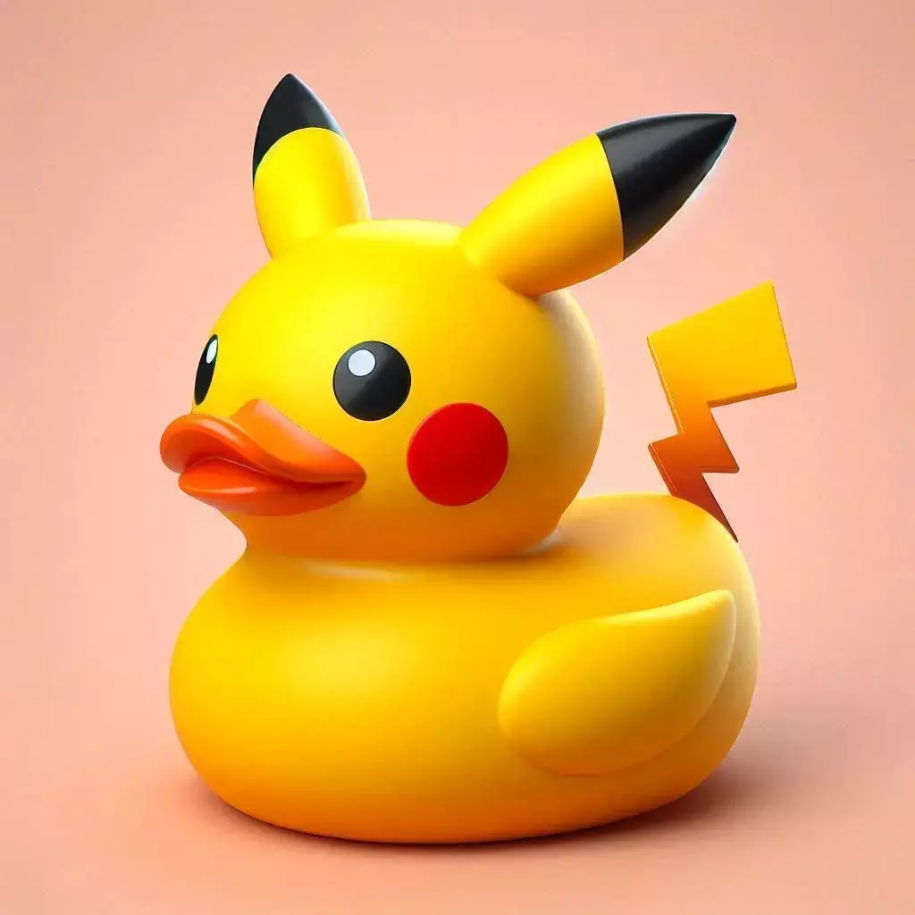 Rubber Duck in Pikachu Costume 3D print model_0